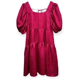 Emily Lovelock Jacquard Puff Sleeve Tiered Bonnie Dress